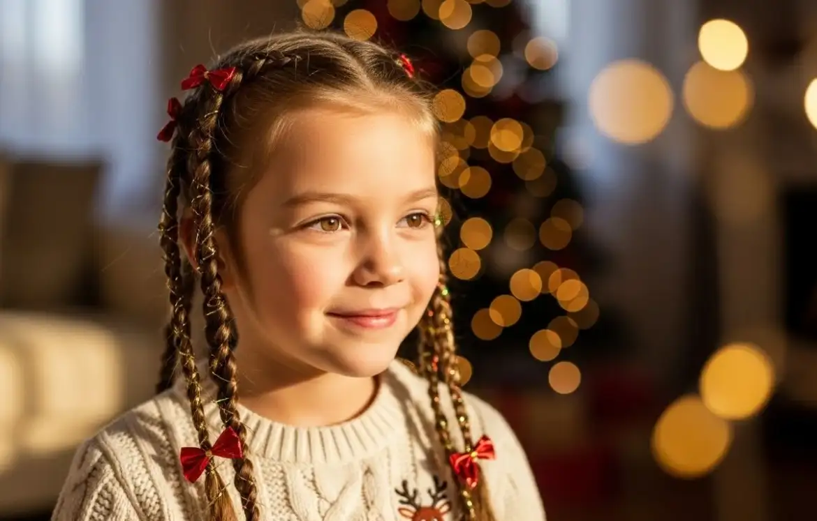 20 Magical Christmas Hairstyles for Kids That Are Fun & Easy