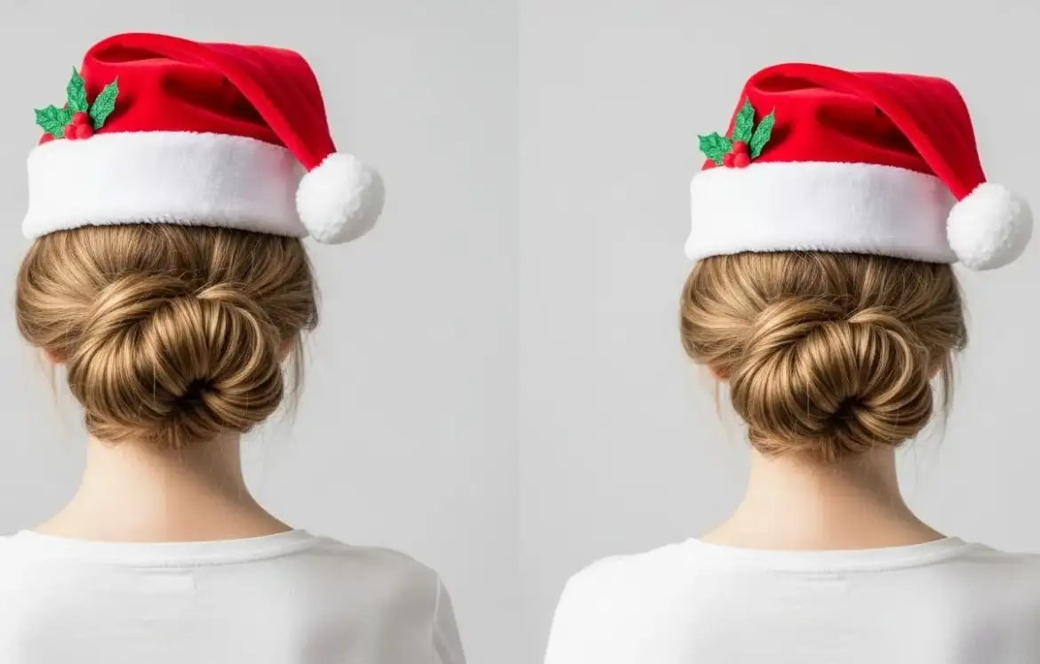 20 Christmas Hat Hairstyles That Are Adorable & Easy