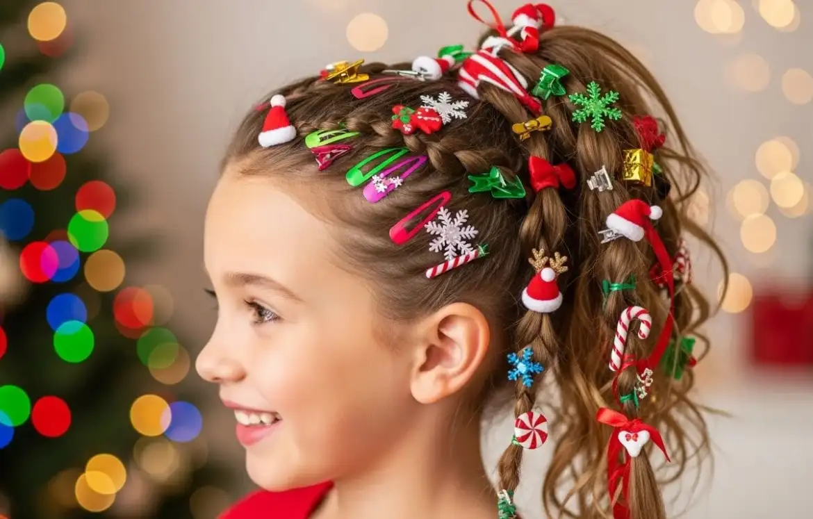 25 Easy & Fun Children Hairstyles for Christmas Parties