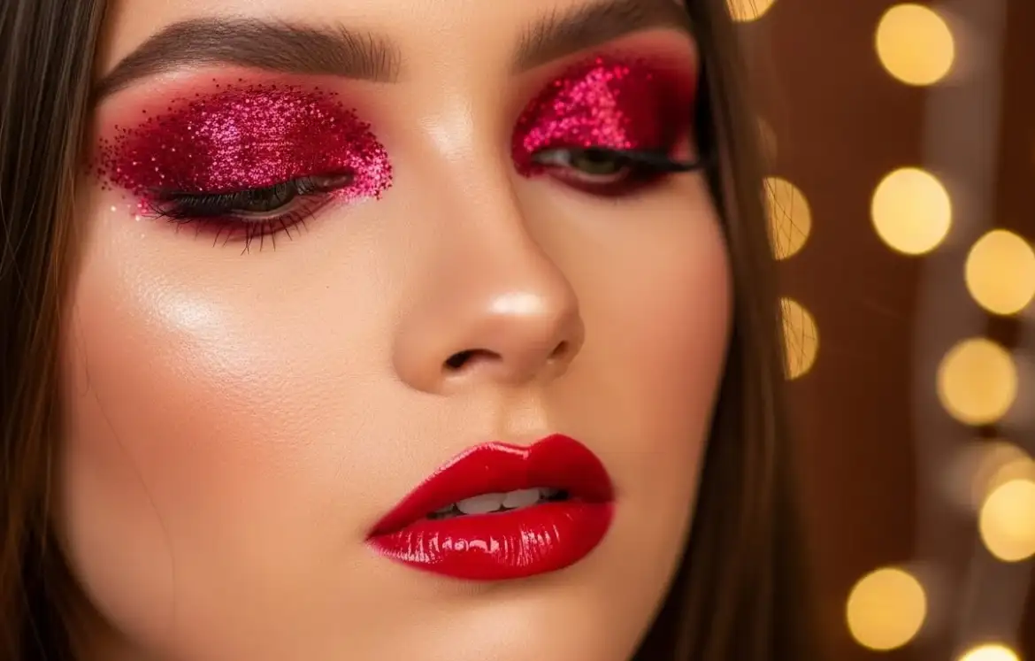 26 Bold Red Glitter Makeup Looks for Valentine’s Day
